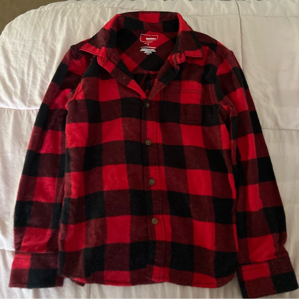 Boys long sleeve flannel shirt size 7